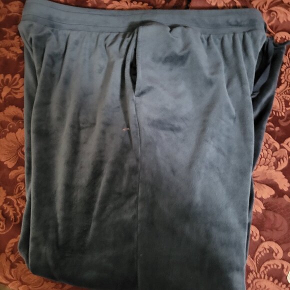 Cuddl Duds Velour Pants Large Slate Blue - Picture 2 of 6